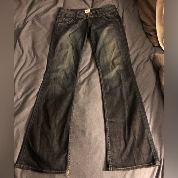 HUDSON Jeans Signature Mid-Rise Bootcut Womens Sz 31 Misses 10 Dark-Distressed - Picture 13 of 13